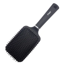 Flair Brush Black Large Paddle Hair Brush with Soft Round Handle