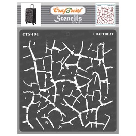 CrafTreat Reusable Crackle Stencil for Painting on Wood, Canvas, Paper, Fabric, Floor, Wall and Tile - Crocodile Crackle - Size:12x12 Inch - Texture Stencils and Templates for Painting