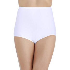 Vanity Fair Women's Perfectly Yours High Waisted Brief Panties, Cotton-Star White, 11