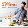 RAMJOY White Toaster 4 Slice, Dual Independent Controls, Extra Wide