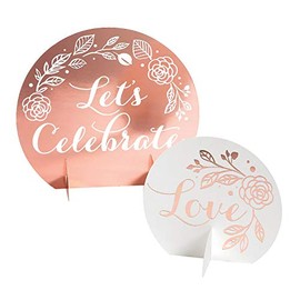 Fun Express Rose Gold Foil Bridal Shower Centerpiece Kit - Party Decor - 9 Pieces