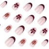 24 Pcs Oval Press on Nails Short Almond Nail Tips,YEFIUO