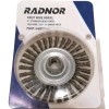 Radnor 4" Radnor 64000378 Knot Wire Wheel Twist Brush .020 Wire, 5/8" -11" Arbor Hole