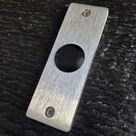 Stainless Steel Narrow Doorbell 1" x 3" with LED Button (Non Lit Black Button)
