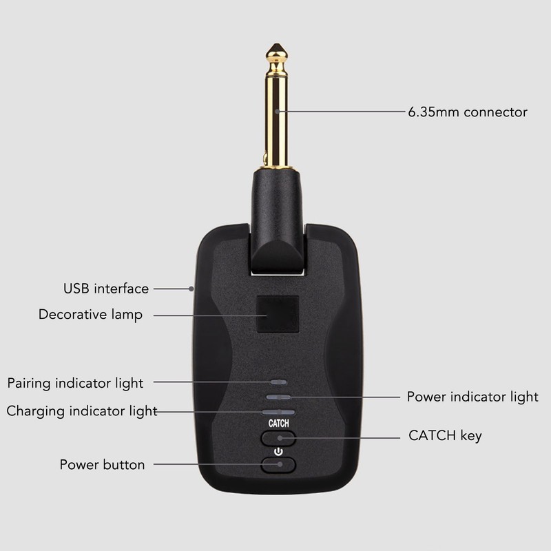 Wireless Guitar System UHF Audio Electric Digital Transmitter Receiver Set