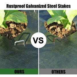 Mininfa 6 Inch Heavy Duty 9 Gauge 125 Pack Galvanized Garden Stakes, Rust Resistant Landscape Staples, Lawn pins Fabric Staples for Anchoring Landscaping, Weed Barrier Fabric, Ground Cover