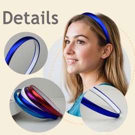 Royal Blue Headband for Women Girls Thin Satin Headband Royal Blue Hair Band Cute Headpiece Gold Hair Accessories