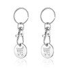 2pcs Trolley Coin Keyring UK Set, Shopping Trolley Token Keyrings,
