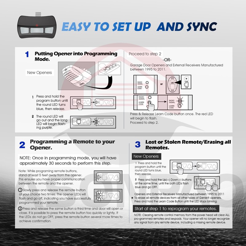3 for GITR-3 Genie Garage Door Opener Remote Replacement, Compatible