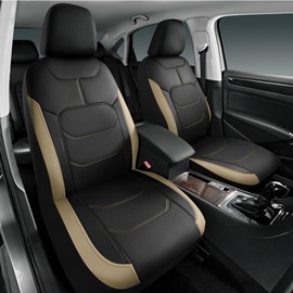 Road Comforts Seat Covers, Premium Leather Car Seat Covers Front Seats,Airbag Compatible, Automotive Seat Covers Universal Fit Most Cars,Vans,Truck,SUV Beige