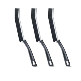 Hard Bristle Crevice Cleaning Brush - Small Scrub Brush for Toilet, Grout, Shower Tile, and Narrow Gaps - Durable Grout Brush with PET Bristles, Ergonomic Handle, Easy Storage - 3 Pack