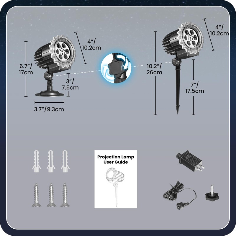 GOEBLESON Christmas Projector Lights Outdoor, Waterproof & Adjustable LED Christmas