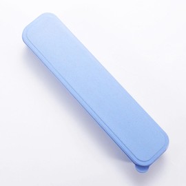 1Pcs Simple Utensil Holder with Lid, Reusable Utensils Wheat Straw Travel Cutlery Box，Portable Flatware Box Travel Tableware Storage Case, Simple Tableware Storage Boxs Case for Cutlery Kit (Blue)