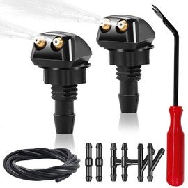 xbrtaia 2 Pack Front Windshield Washer Nozzles Kit, Including Adapters and Hoses