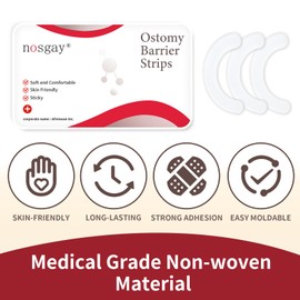 nosgay Ostomy Barrier Strips Elastic Barrier Strips for Colostomy Bags White 40PCS