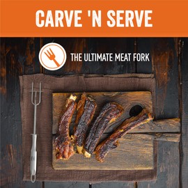 Carve 'N Serve | Stainless Steel Carving & Serving Fork – Durable, Dishwasher-Safe Meat Fork for Grilling, Carving, and Kitchen Use – Chef-Grade BBQ Accessory