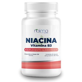 NAIMA Niacina 90 Cápsulas | vitamina B3 | Formula limpia sin rellenos, Gluten y sin Azucar | Pure premium Niacin