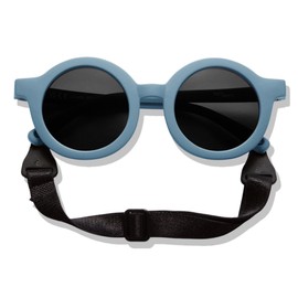 BABYMOCS Round Sunglasses Children 1.5 Years - 8 Years | 100% UV Protection | Flexible | BPA-Free | Non-Toxic Sunglasses Toddler with Strap | Swedish Design | Toddler Sunglasses, blue