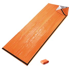 Sunway ST-52 Emergency Aluminum Sheet (Low Crinkling Noise, Silent), Orange, Sleeping Bag, Type