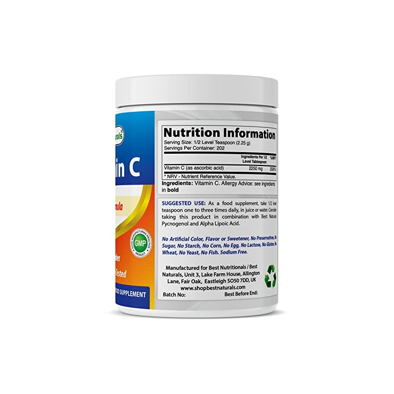 Best Naturals 100% Pure Vitamin C Powder 1 lb (454