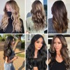 24 Inch Dark Brown Long Wavy Hair Extensions 11Clips Hair