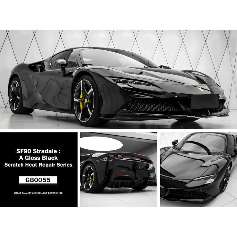 High Gloss Black Vinyl Wrap Roll for Car Wrap, （4ft
