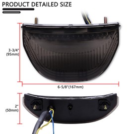 JMTBNO motorcycle Smoked LED Tail Light, 12V Motorcycle Brake Lights with LED Turn Signals Compatible with 2003-2006 Honda CBR600RR, 2004-2007 CBR1000RR