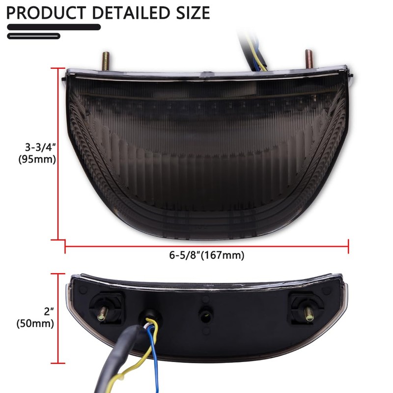 JMTBNO motorcycle Smoked LED Tail Light, 12V Motorcycle Brake Lights