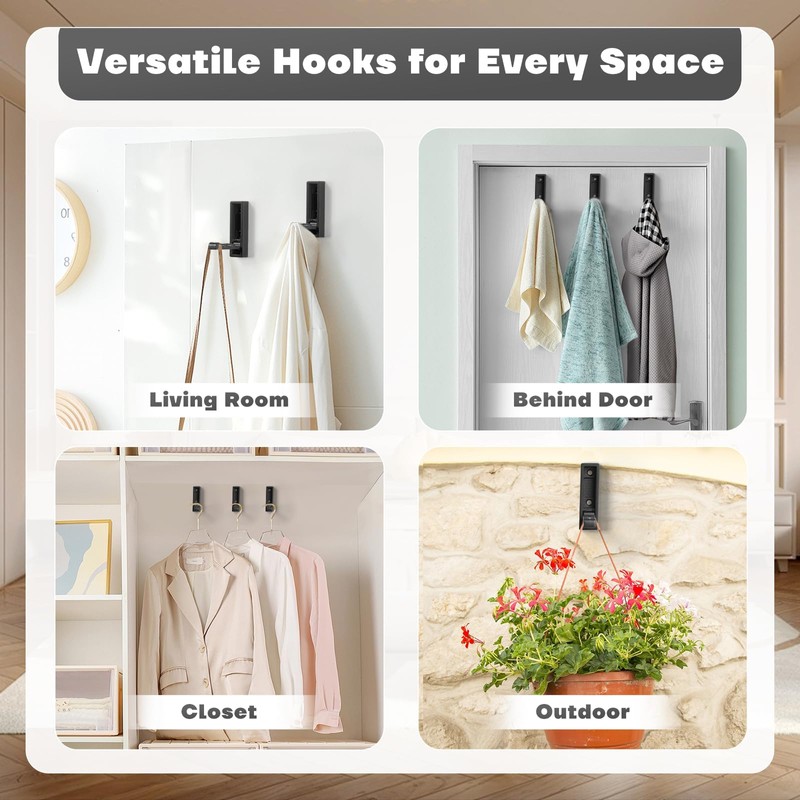 Techchii Foldable Wall Hooks, Pack of 2 Clothes Hooks, Foldable