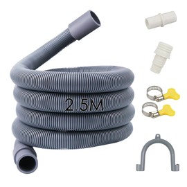 Quanerba Drain Hoses 2.5 m for Washing Machines, Drain Hose for Dishwasher, Drain Hose Extension Hose, Waste Water Hose, Dishwasher (2.5 m (98 inches)