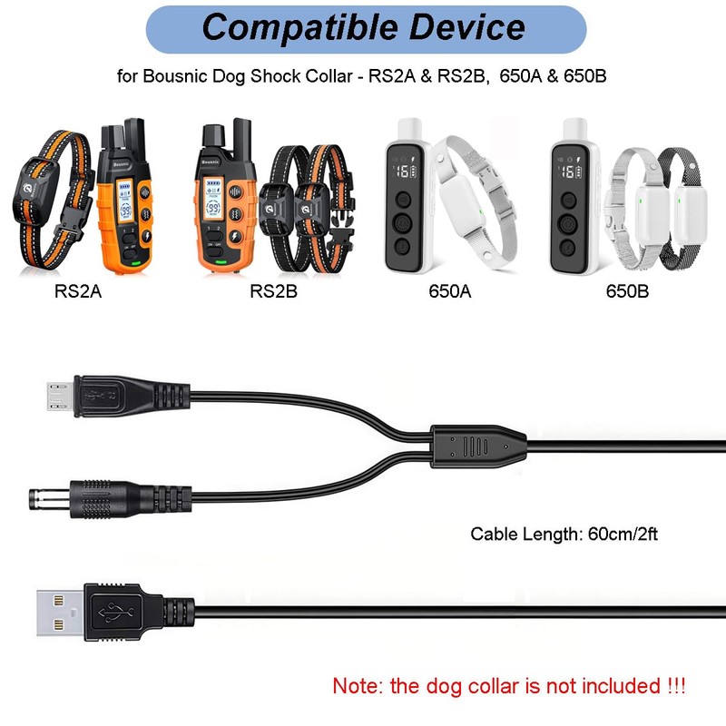 Emilydeals Charger for BOUSNIC Dog Shock Collar, 2 in 1