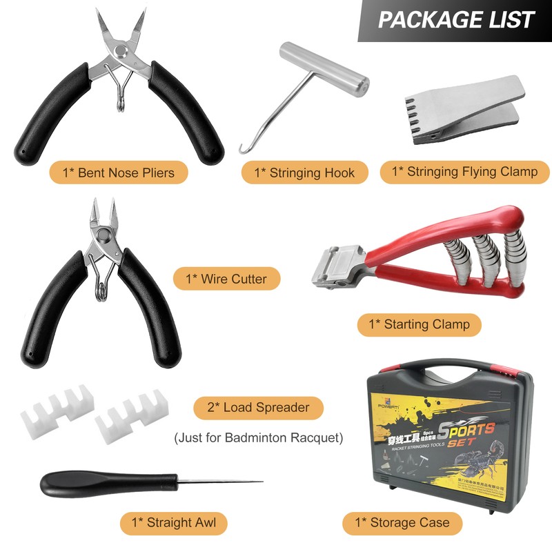 Badminton Racket Stringing Combo Tools with Starting Clamp Stringing Hook