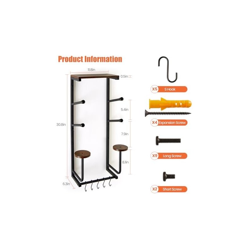 Skateboard Wall Mount Rack — Horizontal Multi-Board Display Shelf &