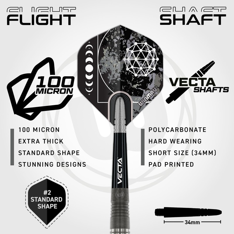 WINMAU Darts Callisto 24g 90% Professional Tungsten Steel Tip Darts