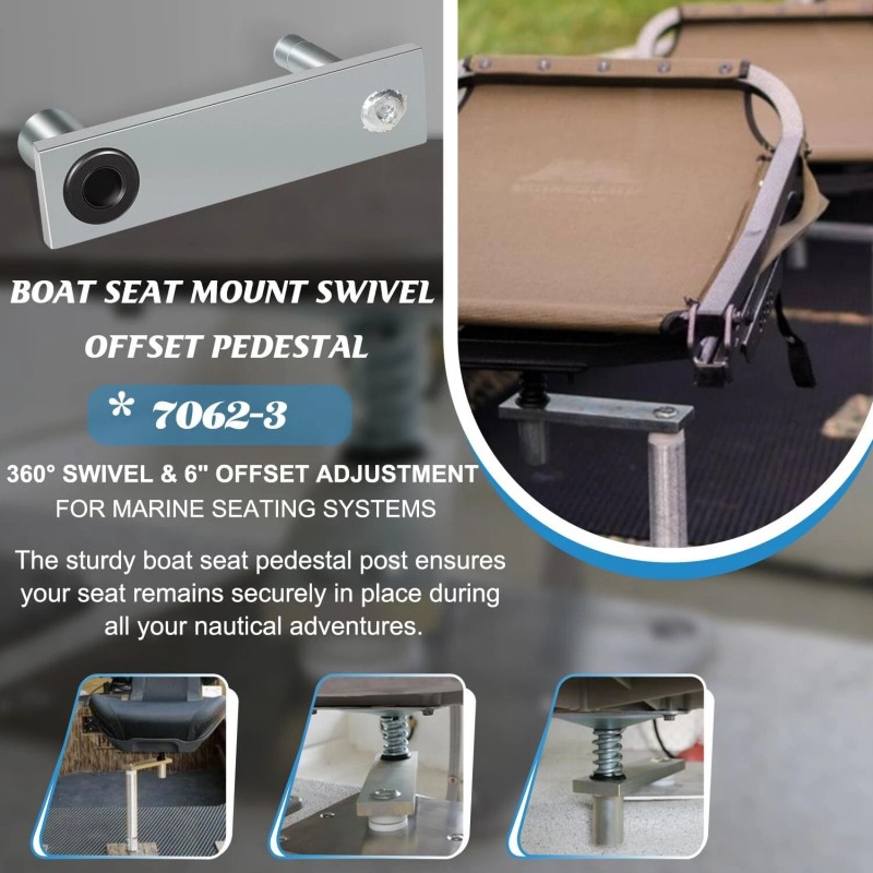 CH-Auto Marine 7062-3 Swivel Offset Seat Mount Steel 6" Offset