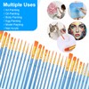 30 Pcs (3×10 Pack) Acrylic Paint Brushes Set, Fine Detailing