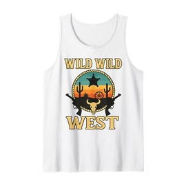 Wild Wild West Design Sonoran Desert Cowboy Saguaro Cactus Tank Top