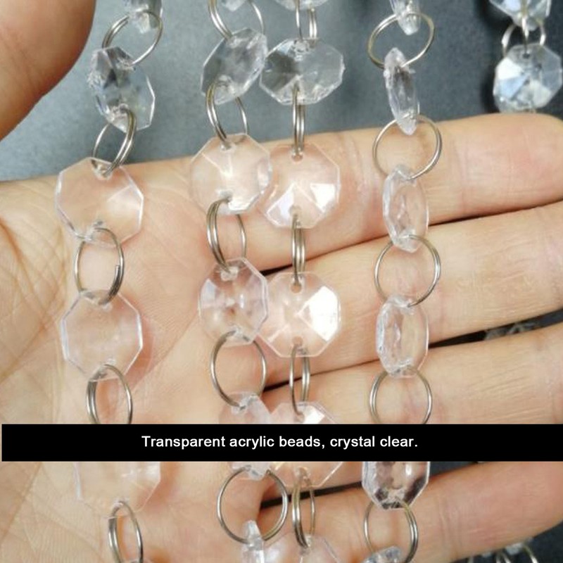 14mm Octagonal Bead String Acrylic Crystal Pearl Chains for Birthday