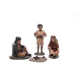 Bambini che Giocano | 3 Pezzi | Set di Statuine Decorative | Figure misteriose |Figure del presepe |Serie 11 cm| Progettato da José Luis Mayo Decorazione natalizia |Nascita