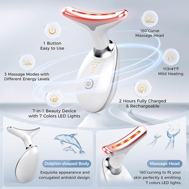 INTENSO Face Massager, Anti-Aging Neck Eye Massager with 7 Colors