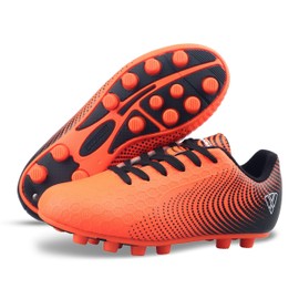Vizari Youth/Jr Stealth FG Soccer Cleats | Soccer Cleats Boys | Kids Soccer Cleats | Outoor Soccer Shoes | Orange/Black 8