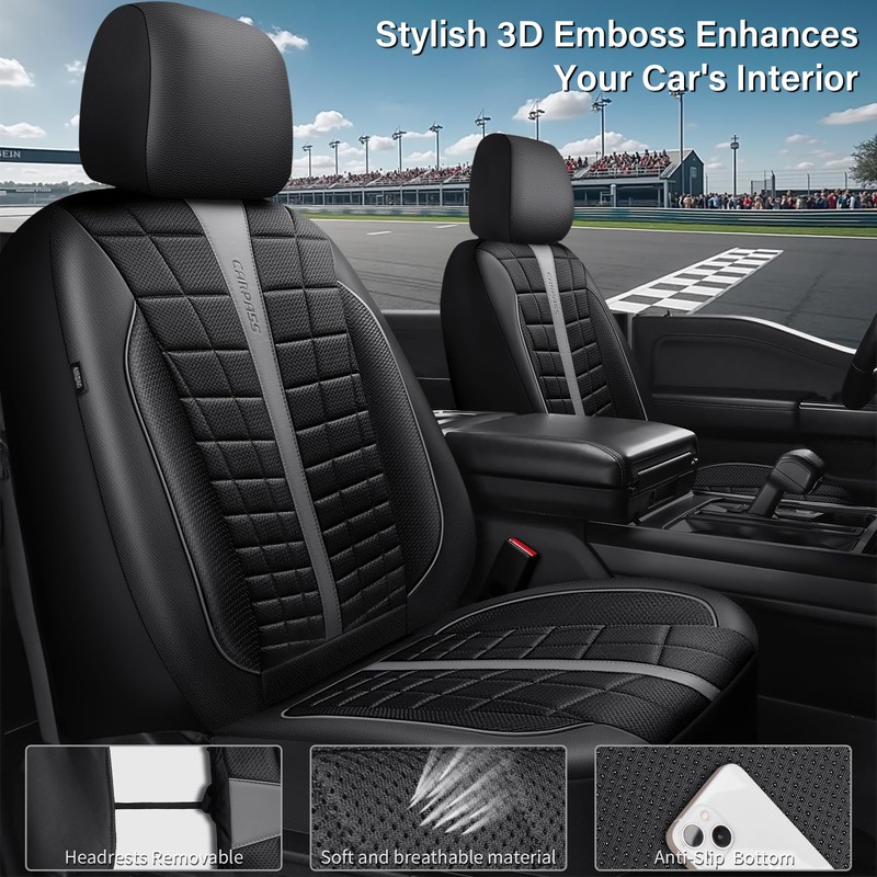 CAR PASS 3D Air Mesh Seat Covers for Car, Leather