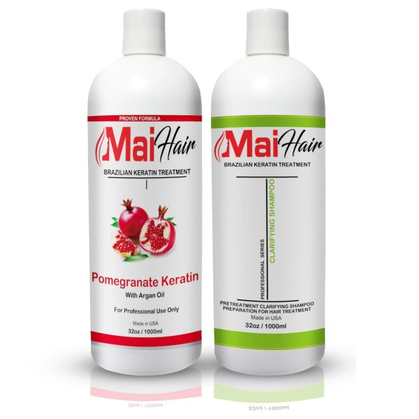 Mai Hair Brazilian Keratin Hair Treatment Kit 32oz/1000ml Keratin &