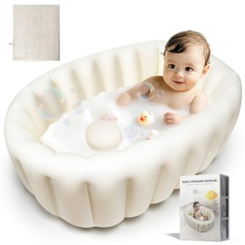 Inflatable Baby Bathtub, Infant Children's Bath with Air Pump, Travel Portable Bath for Shower Children, Foldable Non-Slip Shower Tray