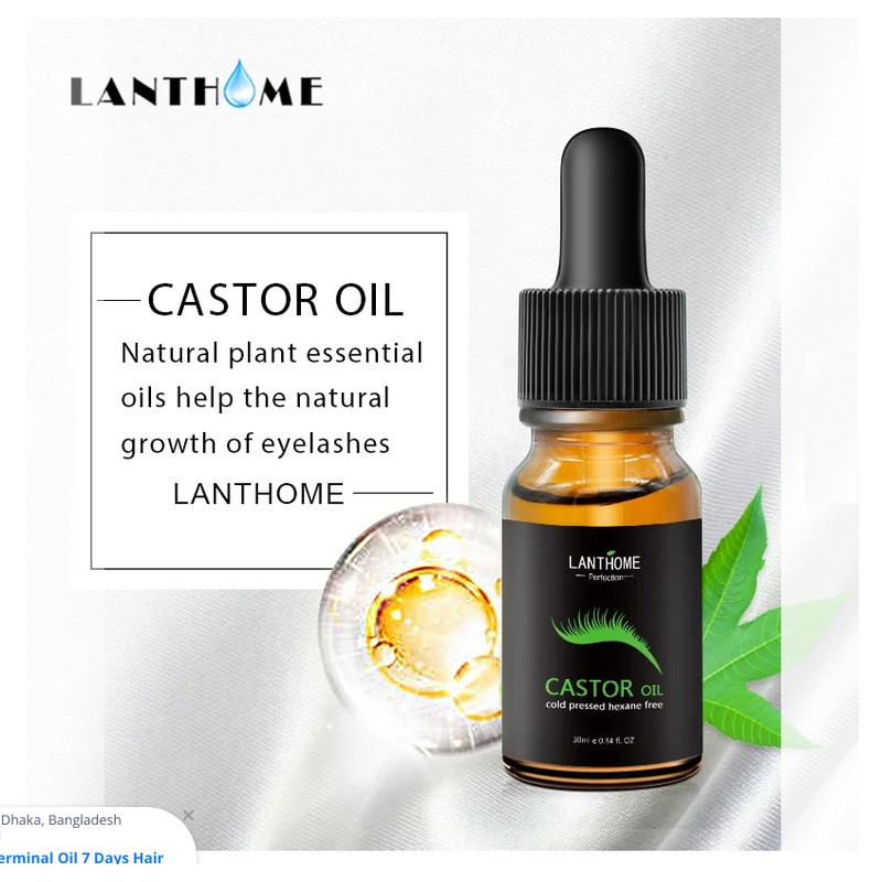 Lanthome 3 Natural Castor Oil Eyelash Hair Growth Eyebrow Cold