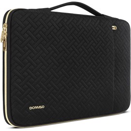 DOMISO Laptop Sleeve Case 17.3 inch Waterproof Computer Carrying Handbag with Handle and Golden Zipper Compatible with 17.3" MSI GS73VR Stealth Pro/LG Gram 17"/HP Envy 17/ROG Strix GL702VS, Black