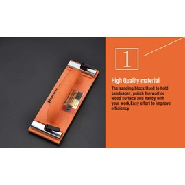 Edward Tools Hand Sander with Sandpaper Clamp - For Drywall, Wood, Floor - 9 1/4” x 3 1/4”’ - Ergo Contour Handle - Uses Standard 11 1/4” Sandpaper