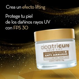 Cicatricure Crema Gold Lift Día – Resultados en 6 Semanas, Antiarrugas con Péptidos y Oro, Mejora Elasticidad, Estimula Colágeno, con Calcio, Silicio y FPS 30, Crema Facial. Tarro con 50g