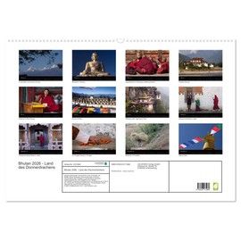 Bhutan 2026 - Land des Donnerdrachens (Wandkalender 2026 DIN A2 quer), CALVENDO Monatskalender: Klöster, Menschen und Landschaften aus Bhutan (CALVENDO Orte)