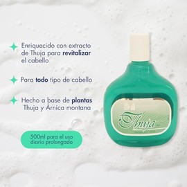 Dr. Monfort Shampoo de Thuja 100% Natural | Revitalizante y Suavizante para Cabello | Sin Sulfatos | Apto para Uso Diario | Todo Tipo de Cabello | 500ml